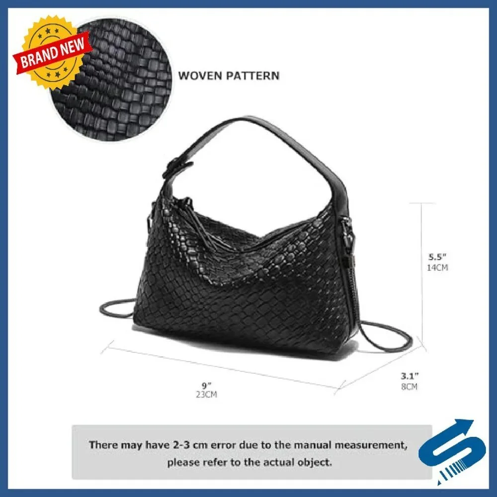 Vegan Leather Hobo Tote with Detachable Chain Crossbody Shoulder Bag